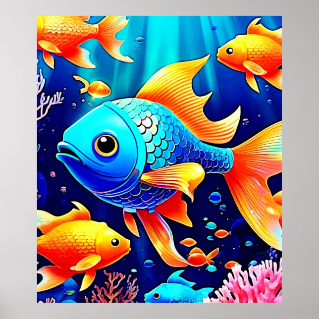 Fantasy Fish Swim Design Poster (Vorne)