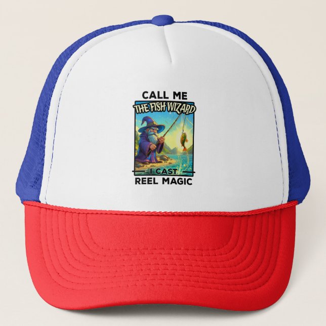 Fantasy Fishing Wizard - Magie wiedergeben Truckerkappe (Vorderseite)