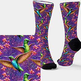 Fantasy Flight of Colorful Hummingbirds Socken