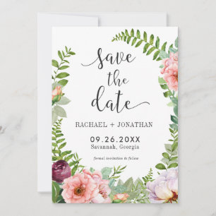 Fantasy Floral Boho Hochzeit Save the Date Card