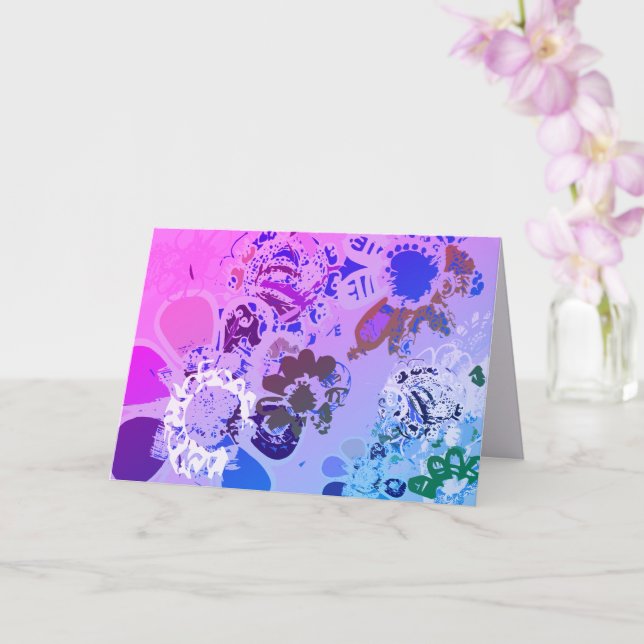Fantasy Floral Hand gezeichnet Grafik Karte (Orchidee)