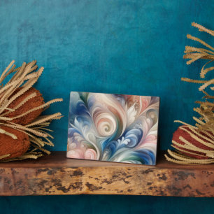 Fantasy Floral Pastel Blau & Creme Fotoplatte