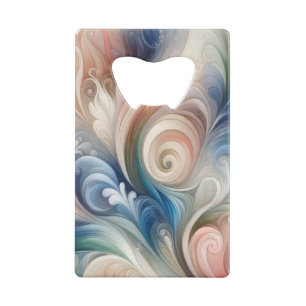 Fantasy Floral Pastel Blau & Creme Geldbeutel Flaschenöffner