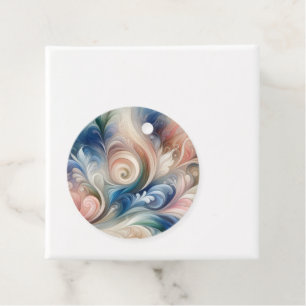 Fantasy Floral Pastel Blau & Creme Geschenkanhänger