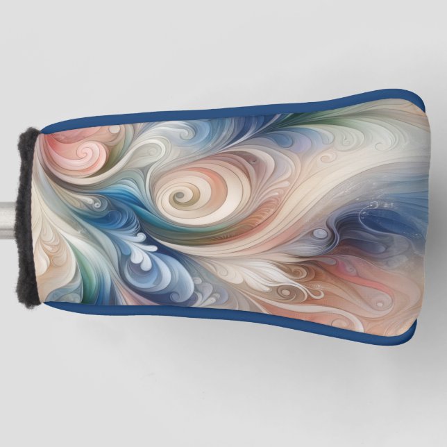 Fantasy Floral Pastel Blau & Creme Golf Headcover (Vorderseite)