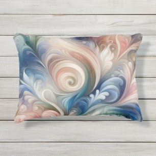 Fantasy Floral Pastel Blau & Creme Kissen Für Draußen