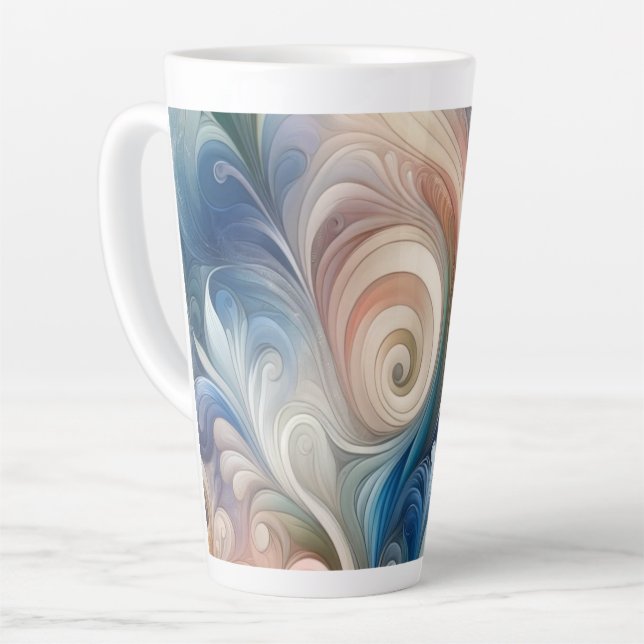 Fantasy Floral Pastel Blau & Creme Milchtasse (Linke Ecke)