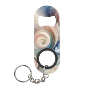 Fantasy Floral Pastel Blau & Creme Mini Flaschenöffner