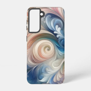 Fantasy Floral Pastel Blau & Creme Samsung Galaxy Hülle