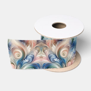Fantasy Floral Pastel Blau & Creme Satinband