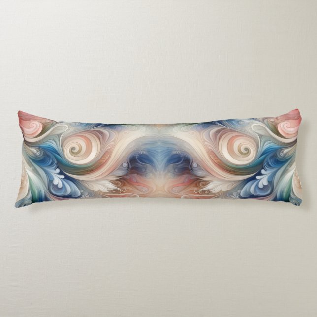 Fantasy Floral Pastel Blau & Creme Seitenschläferkissen (Vorderseite)