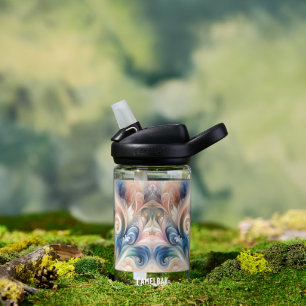 Fantasy Floral Pastel Blau & Creme Trinkflasche