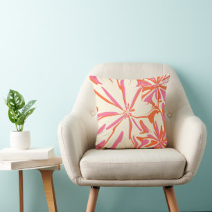 Fantasy Floral - Rosa, Orange und Creme Kissen