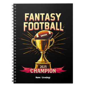 Fantasy Football 2025 Lustiges Champion Football D Notizblock