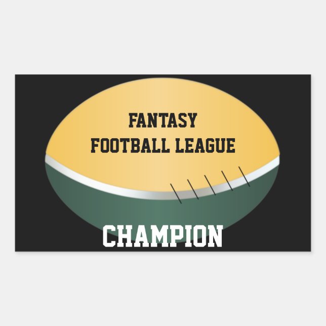 Fantasy Football Champ (anpassbar) Rechteckiger Aufkleber (Vorderseite)