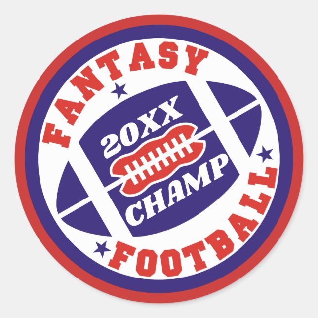 Fantasy Football Champ Runder Aufkleber (Vorderseite)