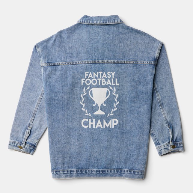 Fantasy Football Champion Cool Best League Team Gi Jeansjacke (Rückseite)
