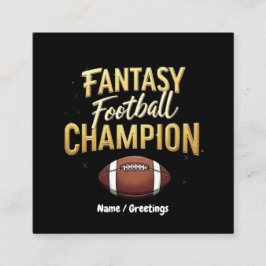Fantasy Football Champion dominiert wie ein Pro Quadratische Visitenkarte