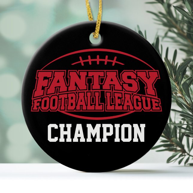 Fantasy Football Champion - Funny Sports Gift Keramik Ornament (Personalized Christmas Ornament - Fantasy Football League)