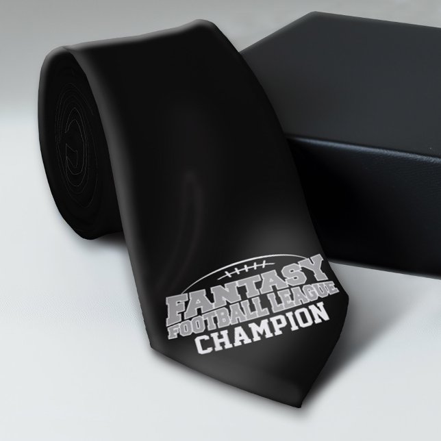 Fantasy Football Champion - Schwarz und Silbergrau Krawatte (Custom Sporty Tie)