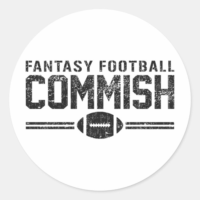Fantasy Football Commissions Runder Aufkleber (Vorderseite)