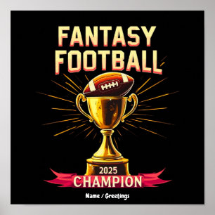 Fantasy-Football-Design 2025 Lustiger Champ-Fußbal Poster