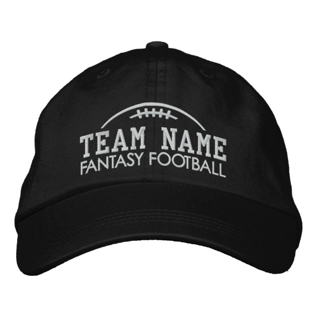 Fantasy Football Fangerät mit Ihrem Teamnamen Bestickte Baseballkappe (Vorderseite)
