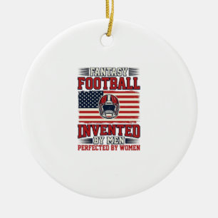Fantasy Football Frauen Vintage Sportshirt_1 Keramik Ornament