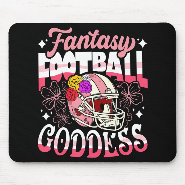 Fantasy Football Goddess Blume Helmet Women Mousepad (Vorne)