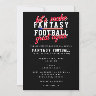 Fantasy Football Große Liga Drawing Party Einladung