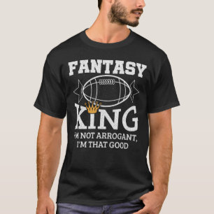 Fantasy Football King Funny Draft Party T-Shirt