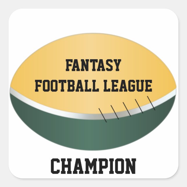 Fantasy Football League (anpassbar) Quadratischer Aufkleber (Vorderseite)
