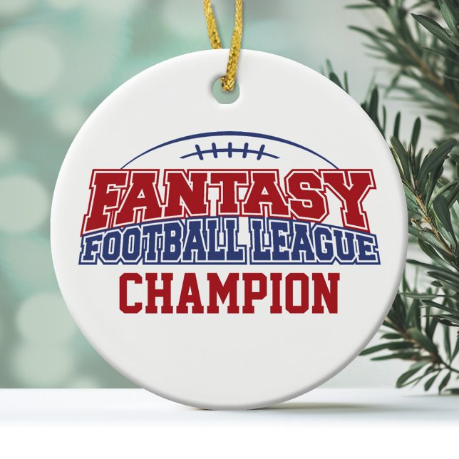 Fantasy Football League Champion Keramikornament (Personalized Christmas Ornament - Fantasy Football League)