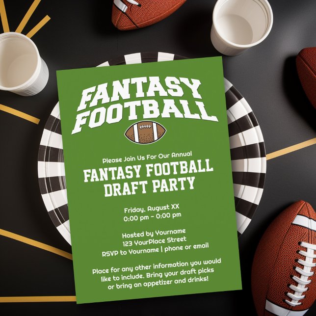 Fantasy Football - Party im Entwurf sofort herunte Einladung (Fantasy Football Party Invitation)
