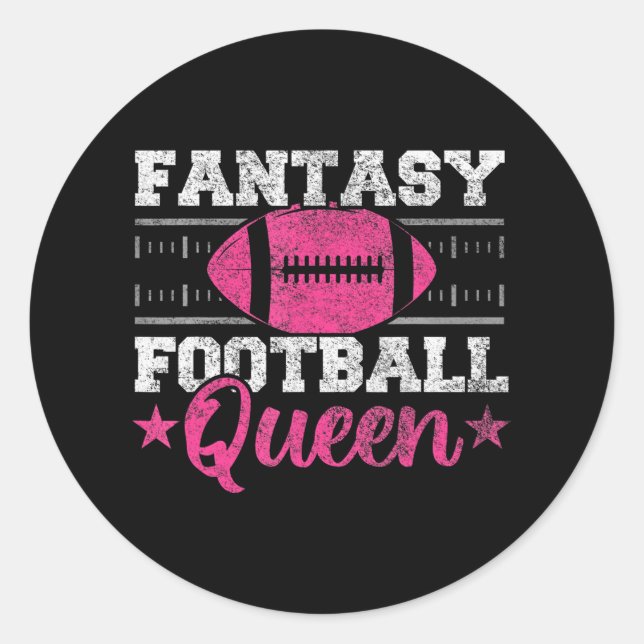 Fantasy Football Queen Funny Game Day Fantasy Fant Runder Aufkleber (Vorderseite)