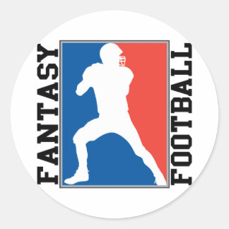 Fantasy Football, rot-weiß und blau Logo Runder Aufkleber