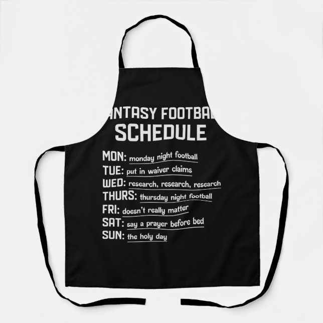 Fantasy Football Zeitplan Nachtfußball Favorit Schürze (Vorderseite)