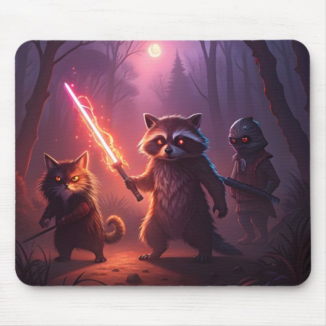 Fantasy Forest Animal Adventure Art Mousepad (Vorne)