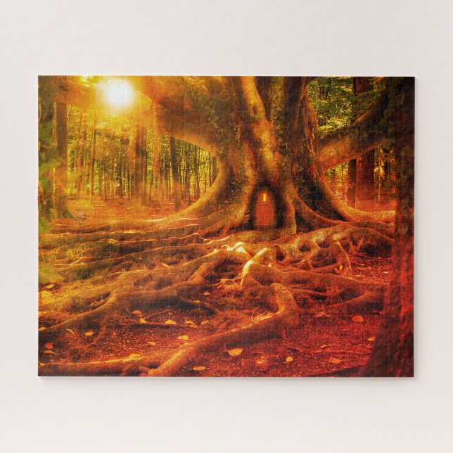 Fantasy forest art jigsaw puzzle, verzauberter Wal (Horizontal)