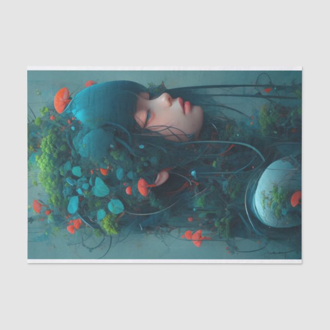 Fantasy Forest Girl Seidenpapier (Vorderseite)