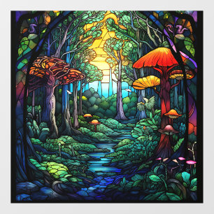 Fantasy Forest verklebt Glasfenster Fensteraufkleber