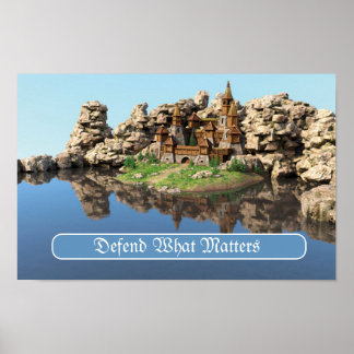 Fantasy Fortress Motivational Quote Art Poster