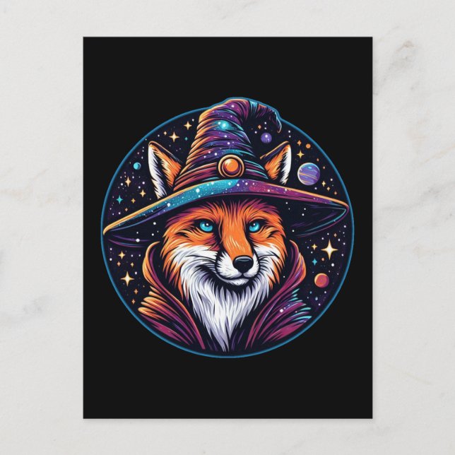 Fantasy Fox - Zauberer Postkarte (Vorderseite)
