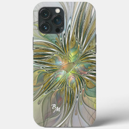 Fantasy Fraktal Blume mit Goldenen Initialen Case-Mate iPhone Hülle