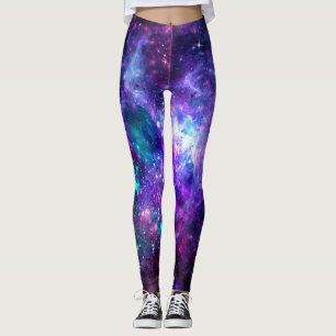 Fantasy-Galaxie Kosmischer Raum Lila Türkis Rosa Leggings