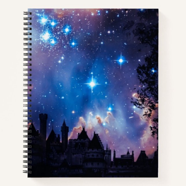 Fantasy Galaxy Spirale Notebook Notizbuch (Vorderseite)