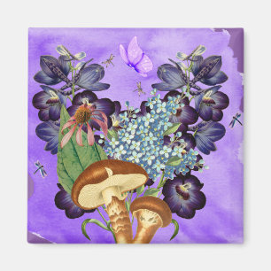 Fantasy-Garten Pilz & Schmetterlinge Magnet