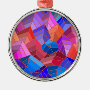 Fantasy-Gebirgsansicht aus der Luft Ornament Aus Metall