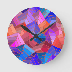 Fantasy-Gebirgsansicht aus der Luft Runde Wanduhr