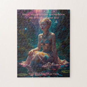 Fantasy Girl an einem Teich ruhige Zeit